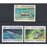 Рыбы Мавритания 1987 год серия из 3-х марок