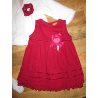 Платье нарядное вельветовое на девочку 1-2 года