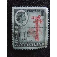 Родезия-Ньясаленд 1959 г. Королева Елизавета II. Телеграфная линия.