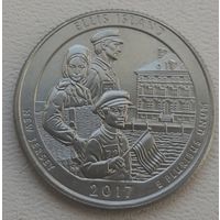 США 25 центов (квотер) 2017 P Ellis Island New Jersey