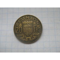 Реюньон 20 франков 1955г.km11