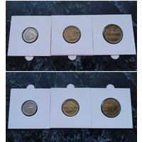 Распродажа с 1 рубля!!! Южная Корея 3 монеты (1, 5, 10 вон) 1983-2005 гг. UNC
