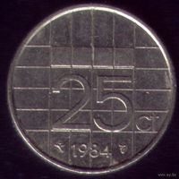 25 центов 1984 год Нидерланды