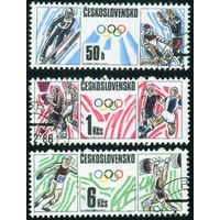 Олимпийские игры в Калгари и Сеуле Чехословакия 1988 год серия из 3-х марок