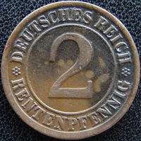 YS: Германия, 2 рентенпфеннига 1924F, KM# 31