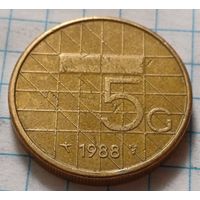 Нидерланды 5 гульденов, 1988     ( 2-12-3 )
