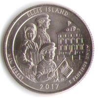 25 центов 2017 г. Парк=39 Национальный монумент  острова Эллис Нью-Джерси Двор P _состояние UNC
