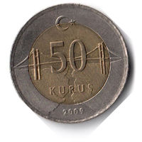 Турция. 50 курушей. 2009 г.