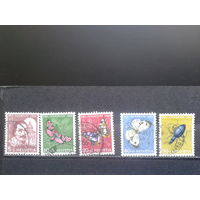 Швейцария, 1956, насекомые, полная серия, Михель 13 евро гаш.