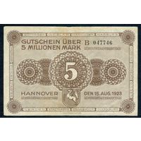 Германия (Hannover), 5 млн. марок 1923 год.