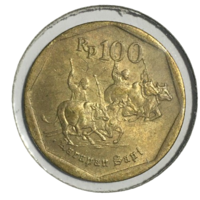 Индонезия 100 рупий, 1993 (холдер)