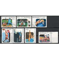 Спорт Никарагуа 1987 год серия из 7 марок с разновидностью