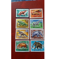 Монголия 1967 Mi MN 0460-7 - Динозавры. - 8 марок MNH ** /  - фауна