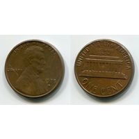 США. 1 цент (1975, буква D)