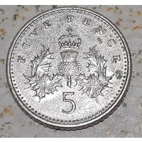 Великобритания 5 пенсов, 1990 (15-10-33)