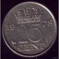 25 центов 1978 год Нидерланды