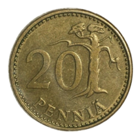 Финляндия 20 пенни, 1976 (холдер)