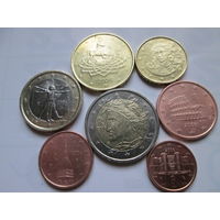 Набор евро монет Италия 2006 г. (1, 2, 5, 10, 50 евроцентов, 1, 2 евро)