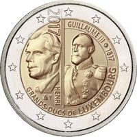 2 евро 2017 г. Люксембург 200 лет со дня рождения Великого герцога Виллема III.UNC из ролла