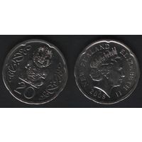 Новая Зеландия km118a 20 центов 2008 год (O) (f