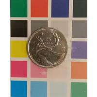 Канада 25 центов 1989