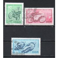 Первенства мира по мотокроссу в Апольдеи и кольцевым гонкам на Заксенринге ГДР 1963 год серия из 3-х марок