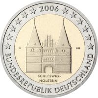 2 евро 2006 Германия J Шлезвиг-Гольштейн UNC