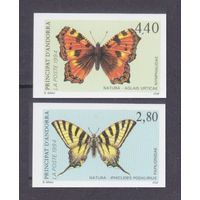 1994 Андорра fr Ивер 451b-452b Бабочки  60,00 евро rare