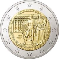 2 евро 2016 Австрия 200-летие Национального банка Австрии UNC из ролла