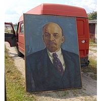 Большая картина маслом на холсте "В.И.Ленин"