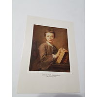 Открытка ,,Портрет мальчика с книгой'' худ. Жан-Батист Перронно 1983 г.
