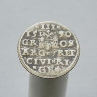 3 гроша 1590 М. Д. Рига Сигизмунд III Ваза
