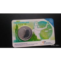 Нидерланды 5 евро 2013 100 лет - Дворец Мира медь с серебряным покрытием в холдере