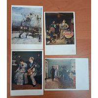 4 открытки 1928 год изд третьяковская голерея тир 7500 шт редкость распродажа коллекции