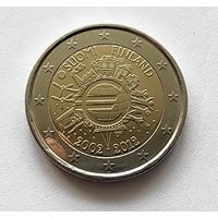 2 Евро Финляндия 2012 10 лет наличному евро