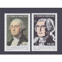 1982 Сан-Томе и Принсипи 774-775 250 лет Джорджа Вашингтона 6,00 евро
