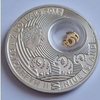 Ниуэ 2012 серебро "Доллар на удачу - Слоны"