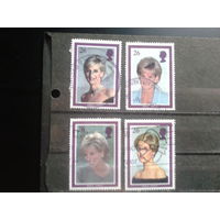 Англия 1998 Памяти принцессы Дианы, траурный выпуск  Михель-3,6 евро гаш