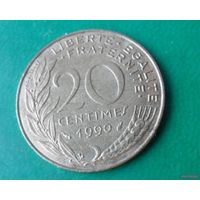 20 сантим Франция 1990 г.в.