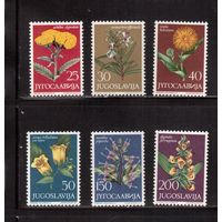 Югославия-1965(Мих.1118-1123)  **  , Цветы (полная серия)
