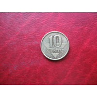 10 центов 2008 год Литва (о)