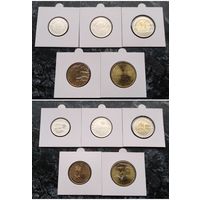 Распродажа с 1 рубля!!! Ливия набор 5 монет (50, 100, 1/2, 1/4 дирхамов, 1 динар) 2014-2017 гг. UNC