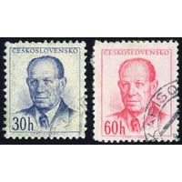 Антонин Запотоцкий. Стандартный выпуск Чехословакия 1953-56гг серия из 2-х марок