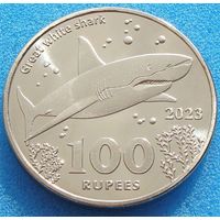 Кокосовые острова (Килинг) 100 рупий 2023 года "Большая акула"  Новинка!!!