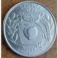 США 25 центов (квотер) 1999 г. P.  Джорджия