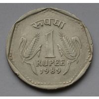 Индия 1 рупия, 1989 г. (Не магнитная).