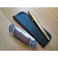Чехол футляр для перочинного раскладного ножа или ручки (черный)