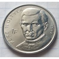 Конго - ДРК 1 франк, 2004 25 лет правления Иоанна Павла  ( священник Войтыла, 1946)      ( 2-7-4 )