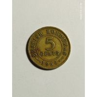 Британский Гондурас 5 центов 1969 года.