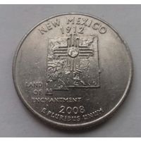 25 центов, квотер США, штат Нью-Мексико,  D